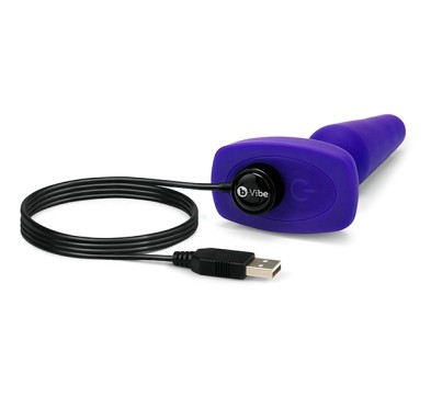 Zdalnie sterowany plug analny - B-Vibe Trio Plug Purple